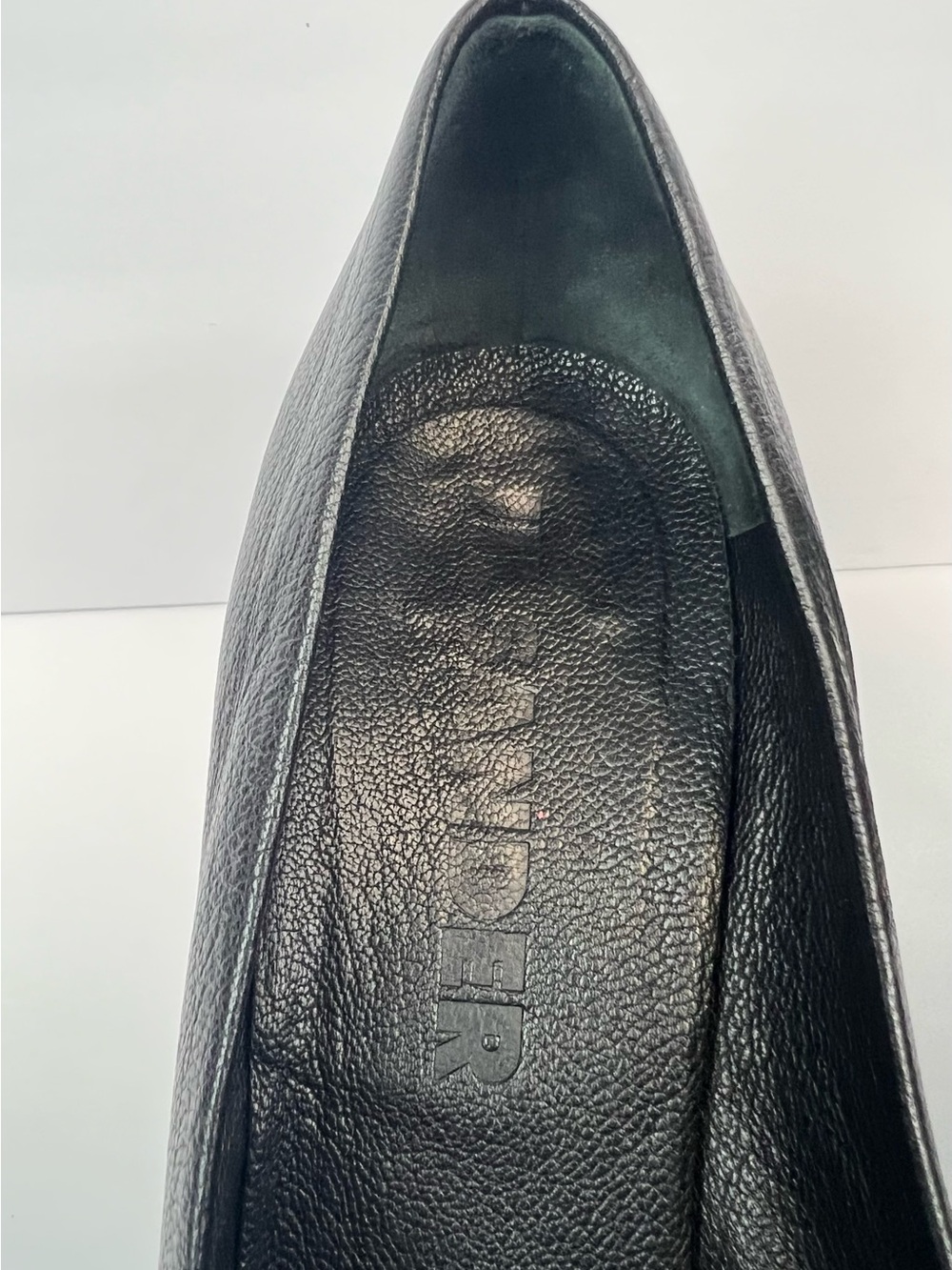 Jil Sander Black Leather Square-Toe Mid Block Heels US 7 Euro 37.5 Made In Italy - Picture 7 of 8